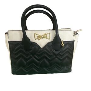 Betsey Johnson black and white tote